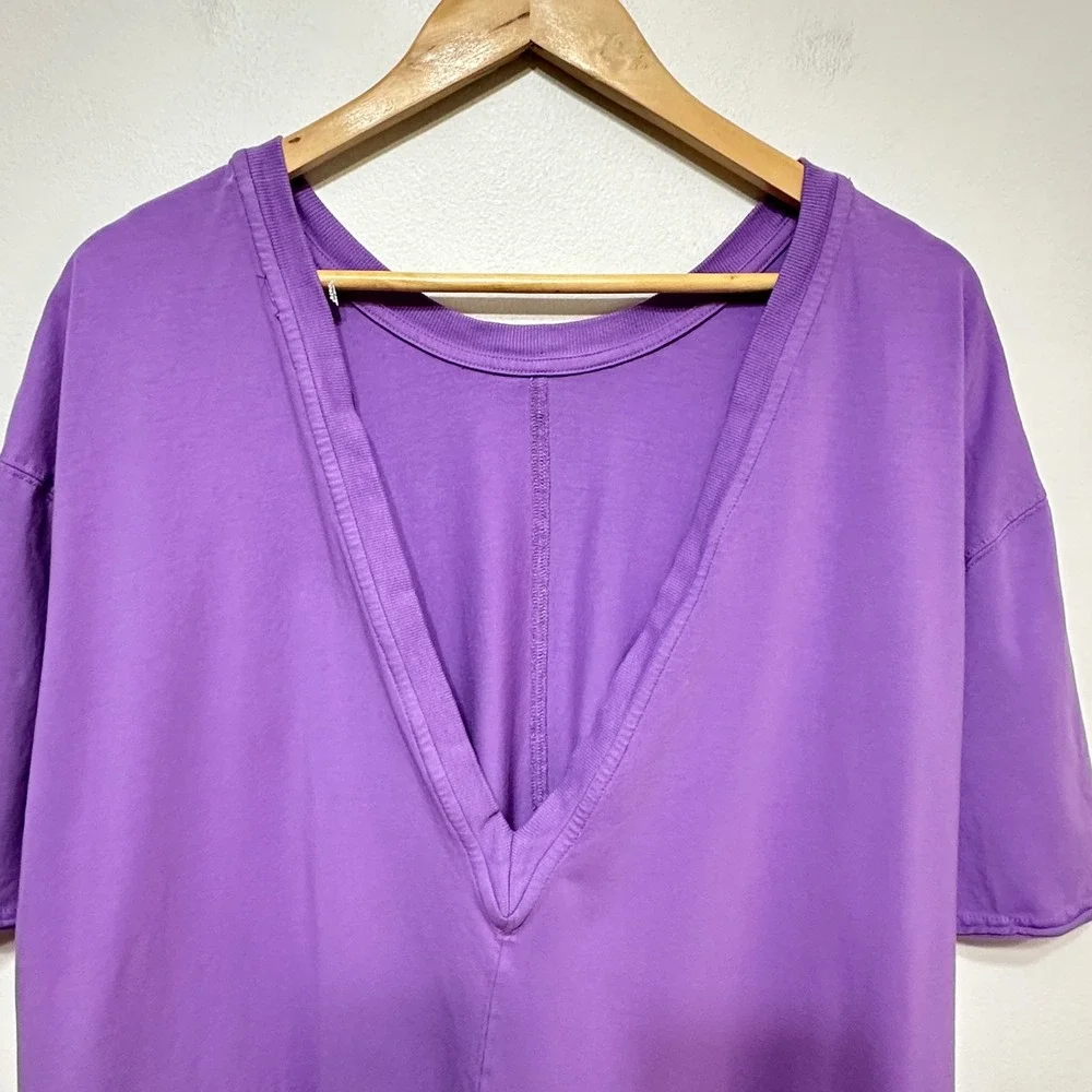 Free People FP Movement Purple Hot Shot Romper Large Short Sleeve Casual Lounge